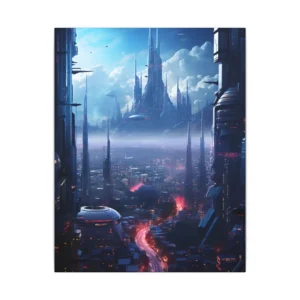 Glowing Spires Skyline Canvas Print