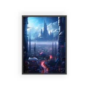Glowing Spires Skyline Framed Poster