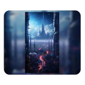 Glowing Spires Skyline Mouse Pad
