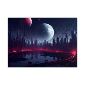 Neon Planet City Poster