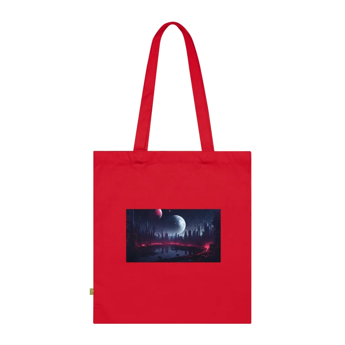 Cyberpunk Melancholy: Dark Cityscape at Night - Tote Bag