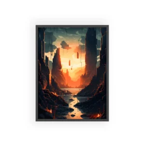 Canyon River at Sunset Framed Poster