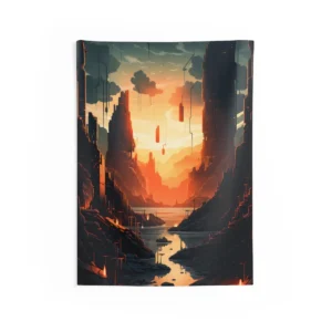 Canyon River at Sunset Wall Tapestry