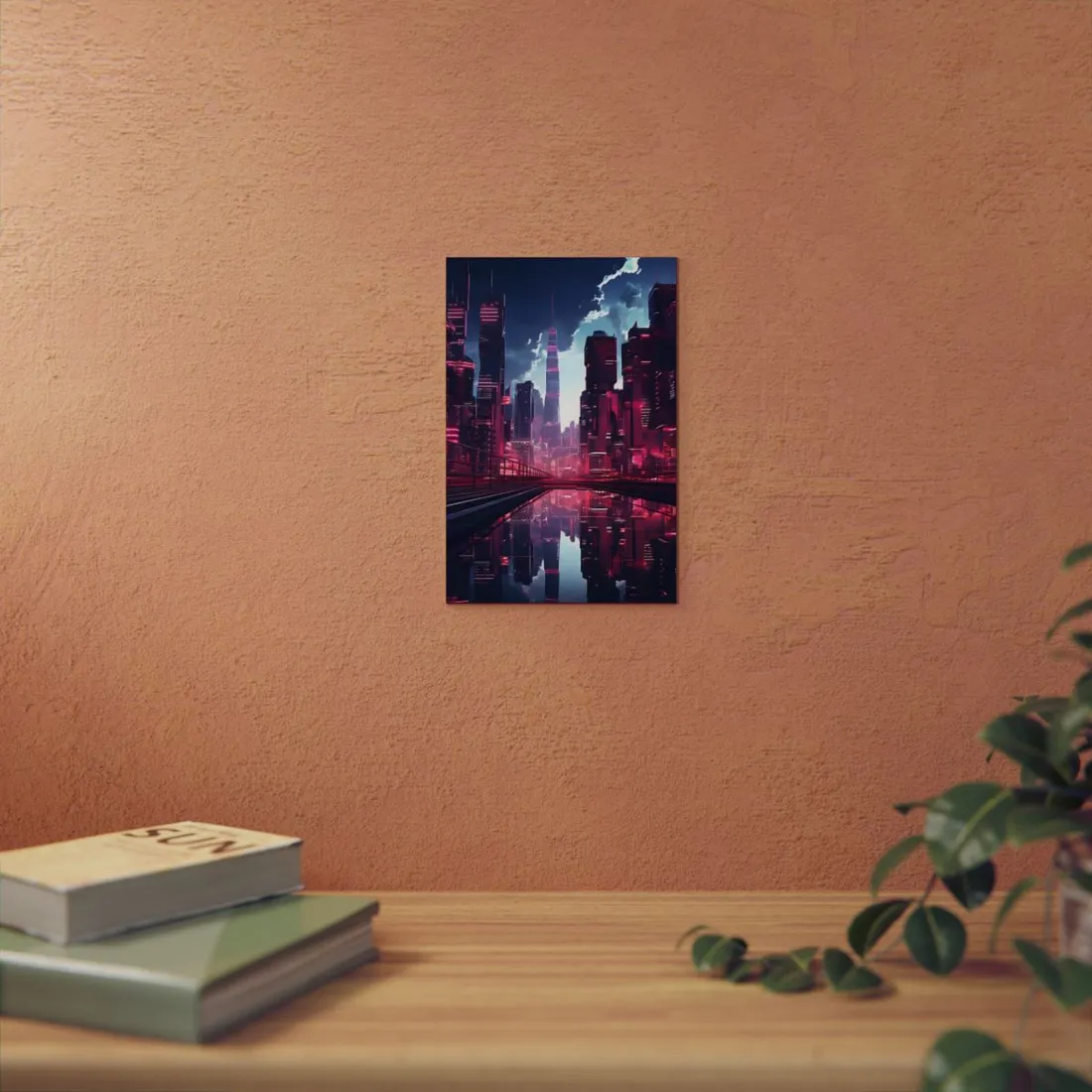 Cyberpunk Night: A City's Quiet Beauty - Metal Poster