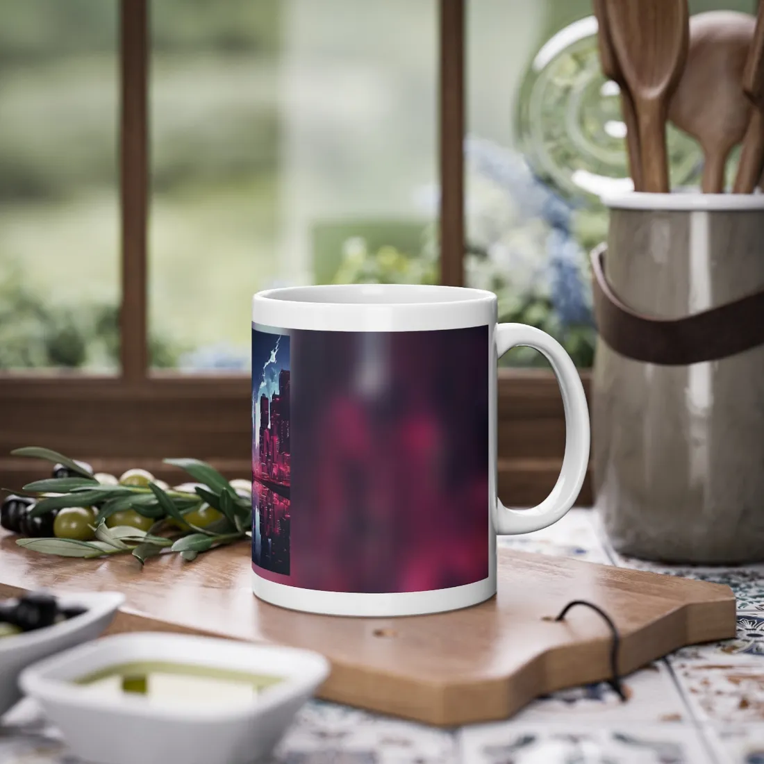 Cyberpunk Night: A City's Quiet Beauty - Mug