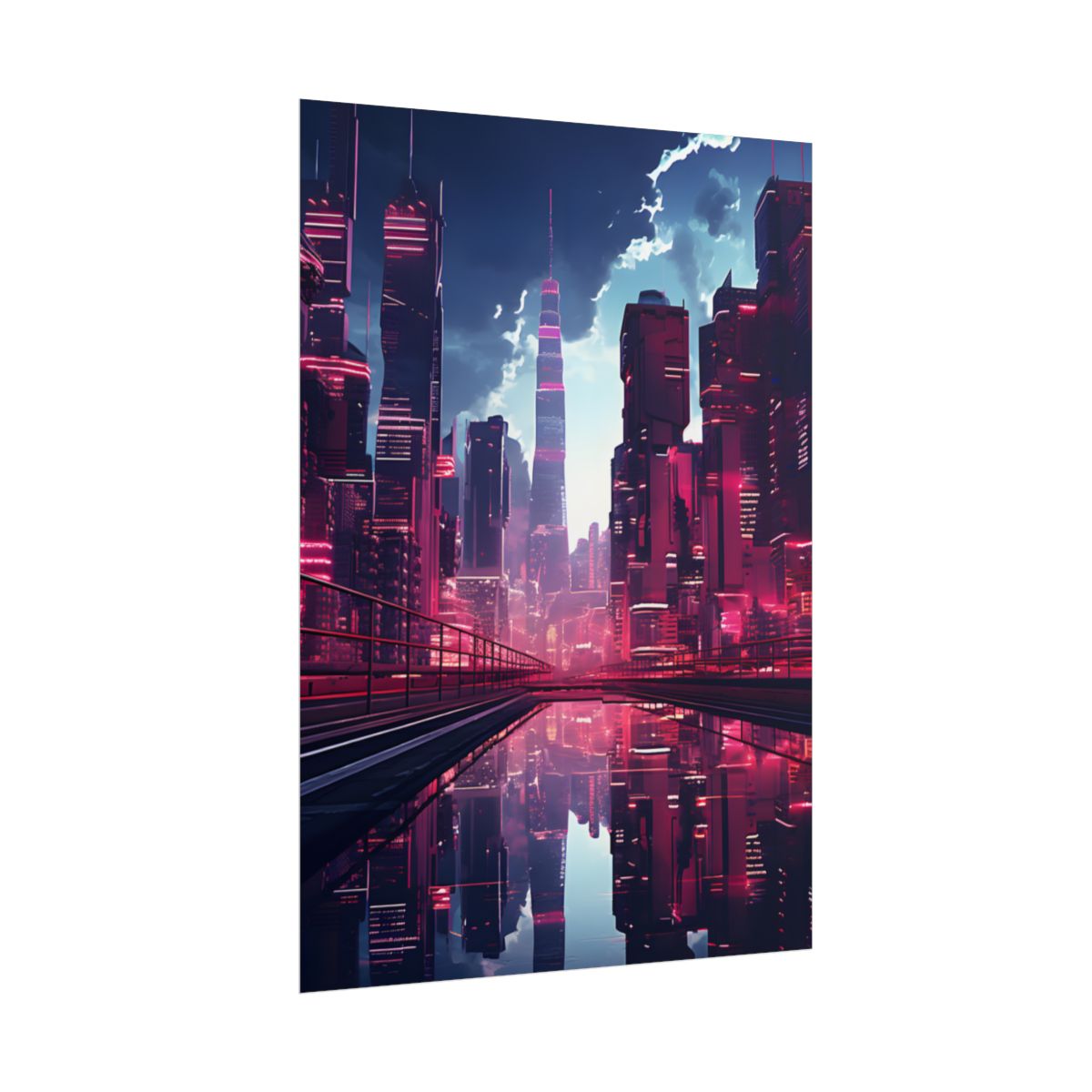 Cyberpunk Night: A City's Quiet Beauty - Poster