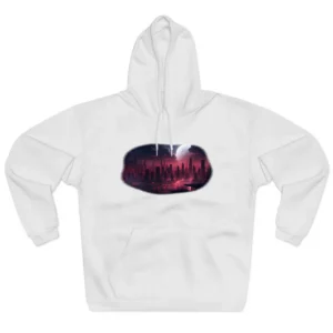 Crimson Moonlit Skyline Hoodie
