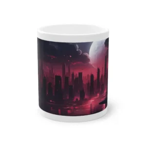 Crimson Moonlit Skyline Mug