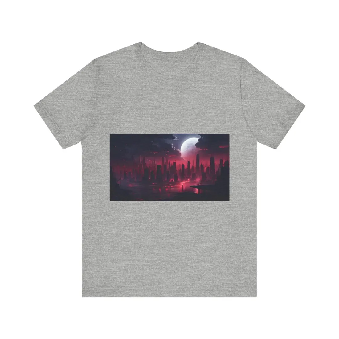 Cyberpunk Night: Burning Cityscape Digital Art - T-Shirt