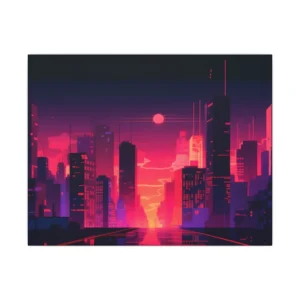 Night City Skyline Canvas Print