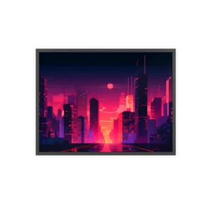 Night City Skyline Framed Poster