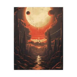 Ruined City Moonrise Canvas Print