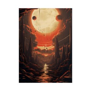 Ruined City Moonrise Poster