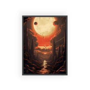 Ruined City Moonrise Framed Poster