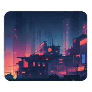 Cyberpunk City at Dusk Mouse Pad
