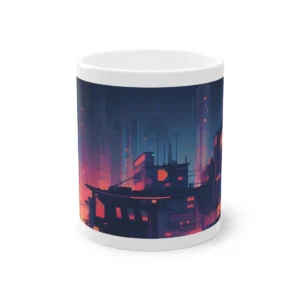Cyberpunk City at Dusk Mug