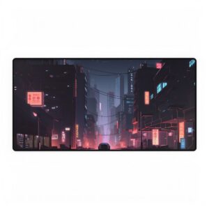 Neon Night Street Desk Mat