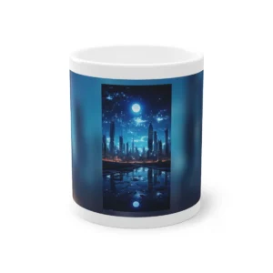 Moonlit Blue Metropolis Mug