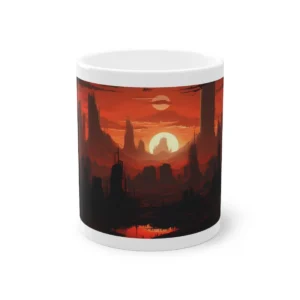 Dystopian City at Sunset Mug