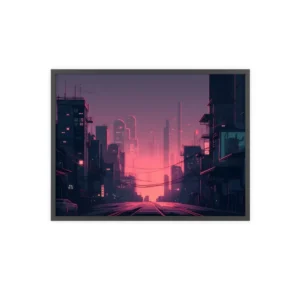 City Street at Dusk Framed Poster