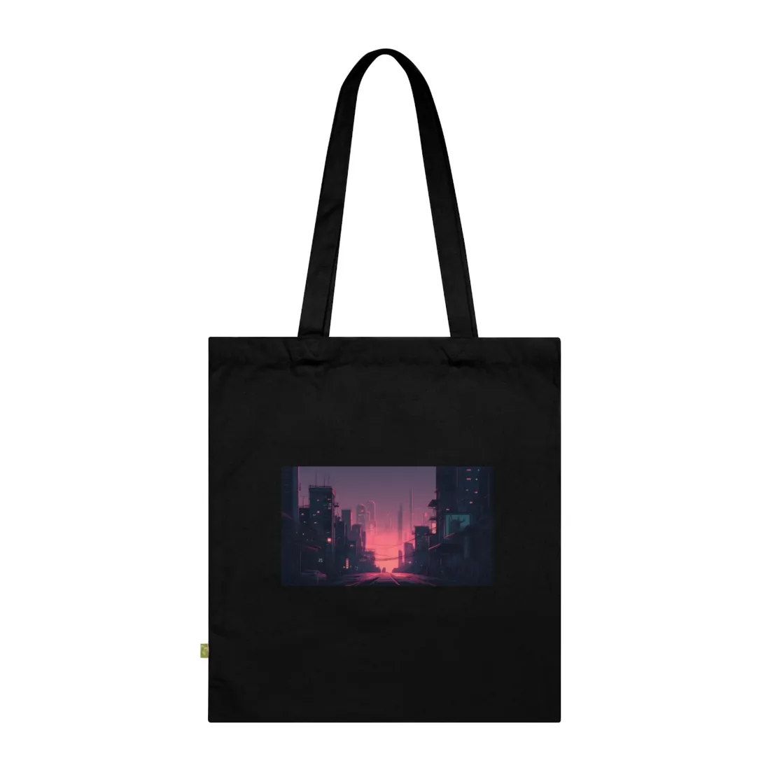Cyberpunk Nighttime Cityscape: Melancholic Mood - Tote Bag