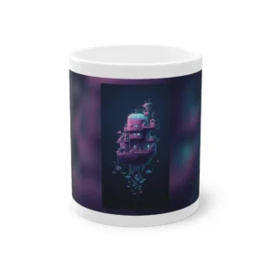 Floating Pixel Tower Island Mug