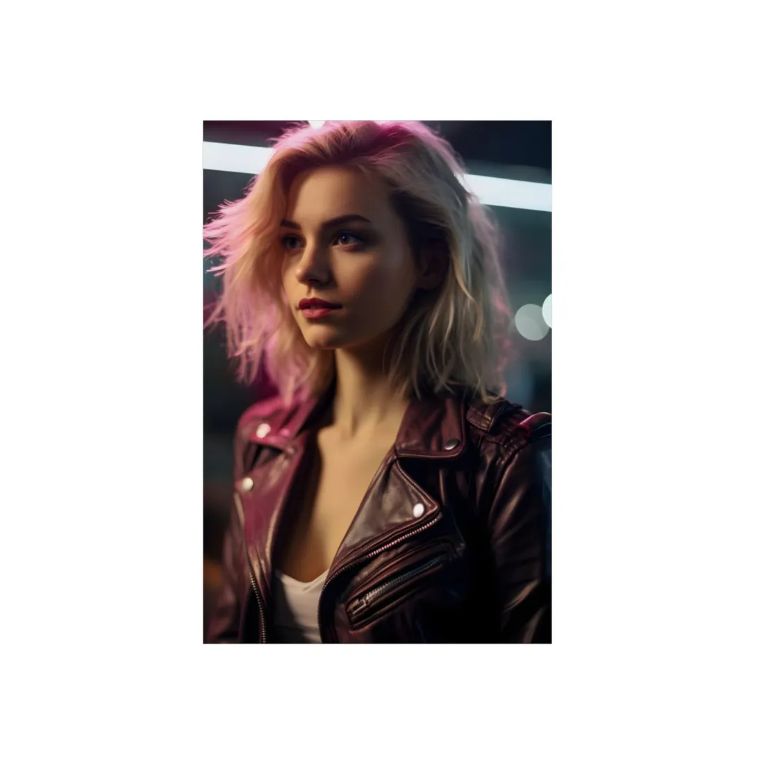 Cyberpunk Teen Close-Up - Metal Poster