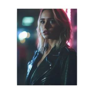 Neon Night Portrait Canvas Print