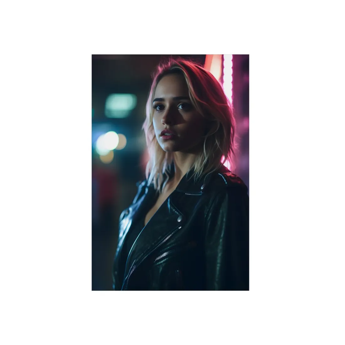 Cyberpunk Teen: Dark Eyes Digital Art - Metal Poster