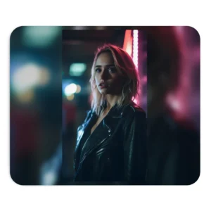 Neon Night Portrait Mouse Pad