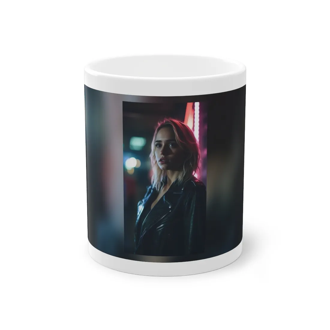 Cyberpunk Teen: Dark Eyes Digital Art - Mug