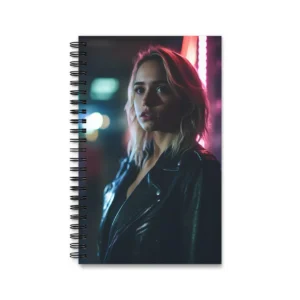 Neon Night Portrait Spiral Notebook