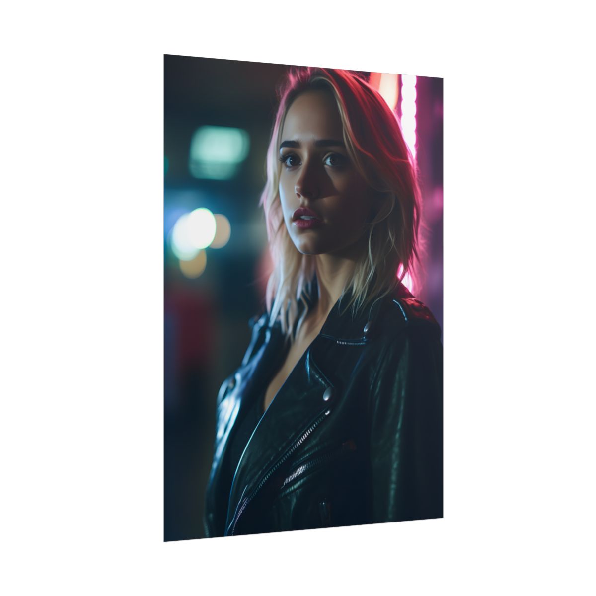 Cyberpunk Teen: Dark Eyes Digital Art - Poster
