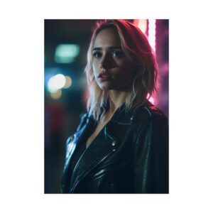 Neon Night Portrait Poster