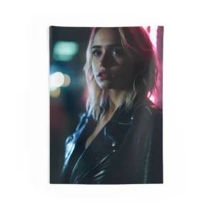Neon Night Portrait Wall Tapestry