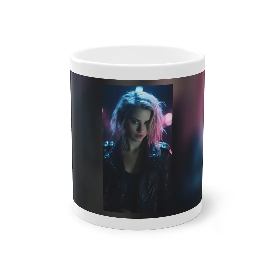 Cyberpunk Teen: Moody Expression Digital Art - Mug