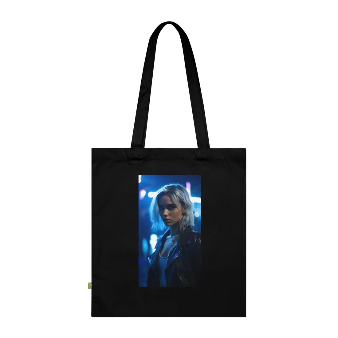 Cyberpunk Teenage Blonde Woman: Close-Up Portrait - Tote Bag