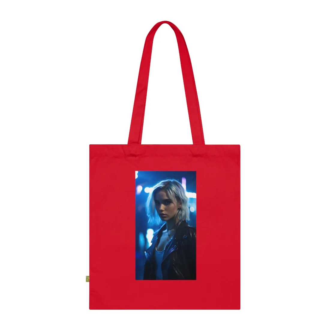 Cyberpunk Teenage Blonde Woman: Close-Up Portrait - Tote Bag