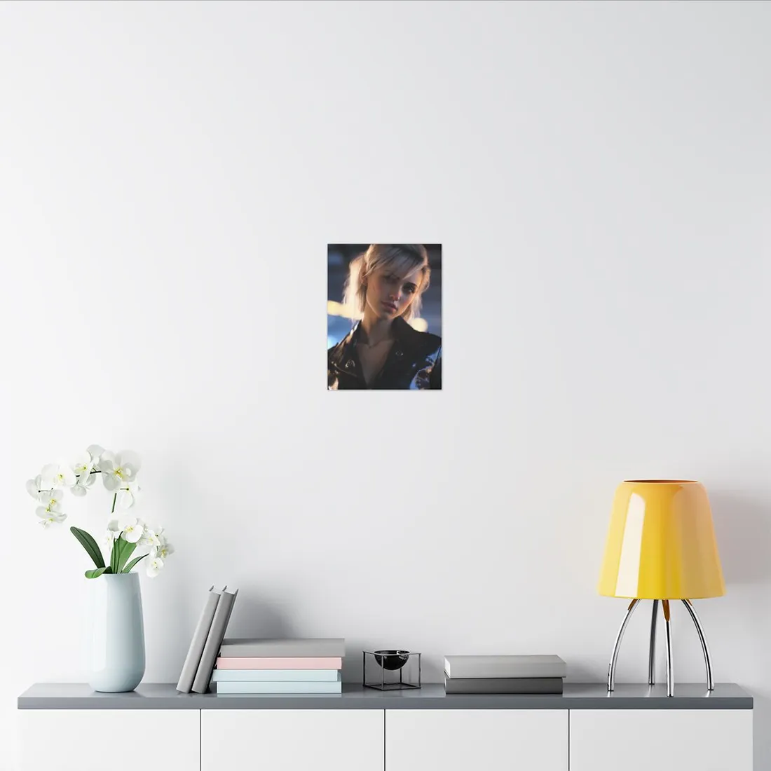 Cyberpunk Teenage Girl: Blonde Digital Art - Canvas