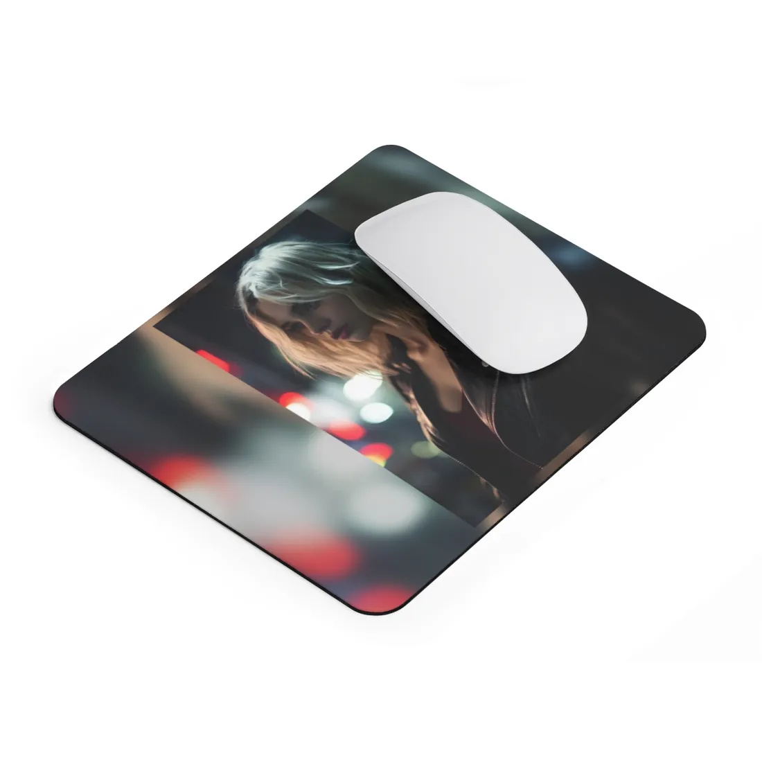 Cyberpunk Youth: Close-Up Portrait - Mouse Pad