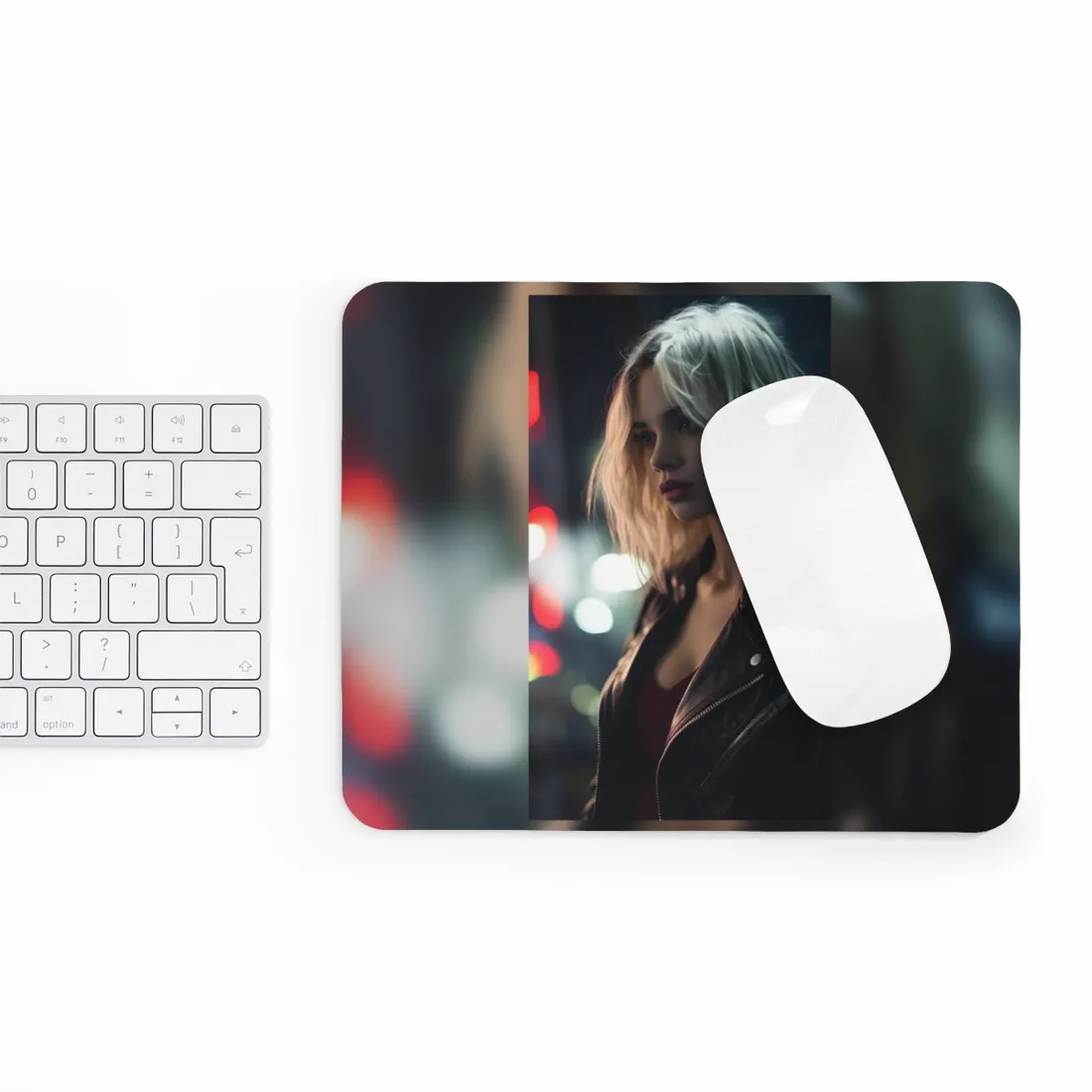 Cyberpunk Youth: Close-Up Portrait - Mouse Pad
