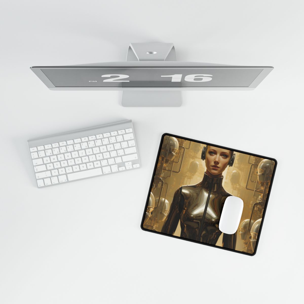 Daring Art Heist: Robotic Thieves Steal Masterpiece - Desk Mat