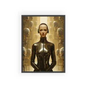 Android Woman in Corridor Framed Poster