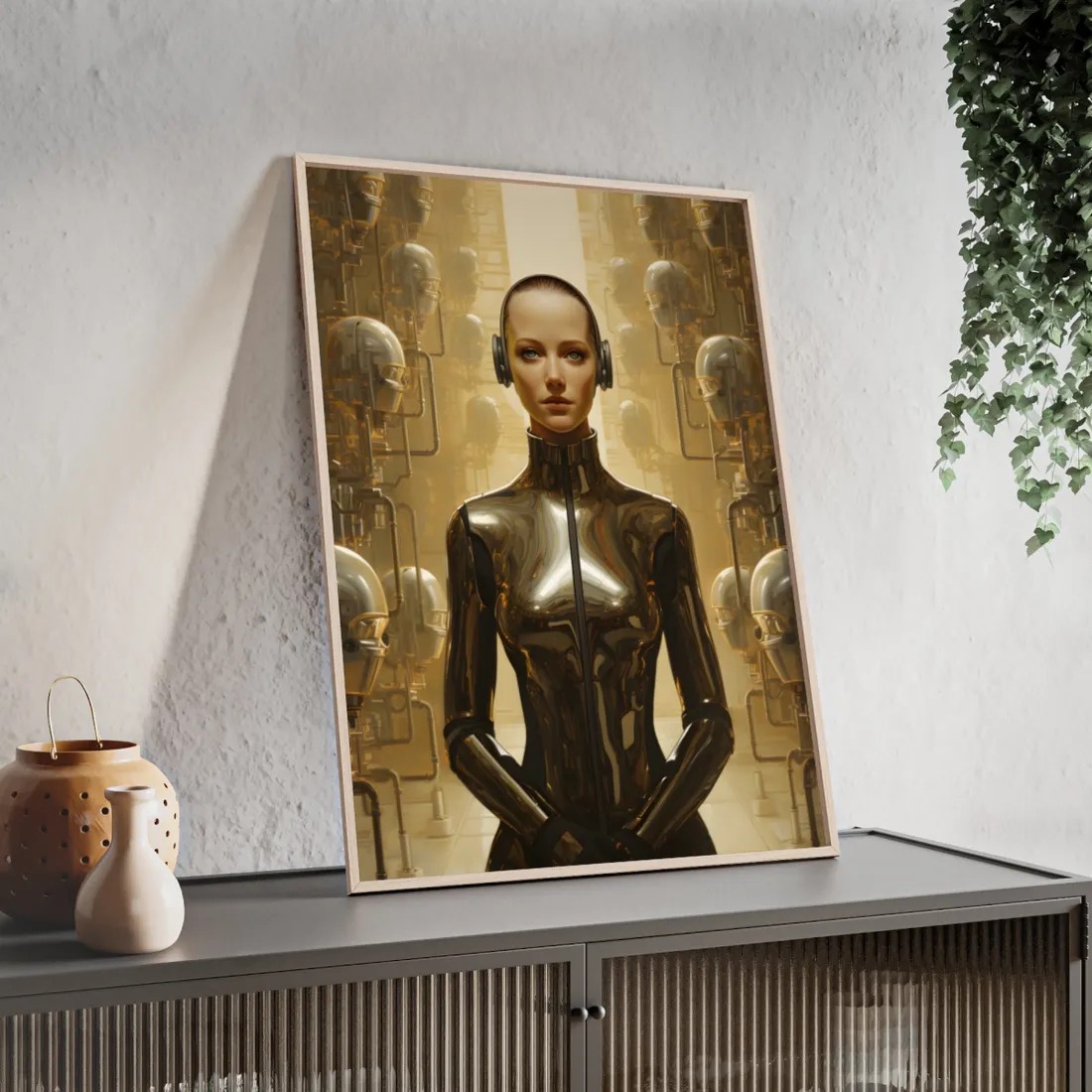 Daring Art Heist: Robotic Thieves Steal Masterpiece - Framed Poster