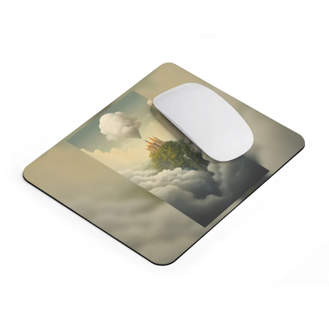 Dark Blue Denim Jeans: Stitched Details Close-Up - Mouse Pad