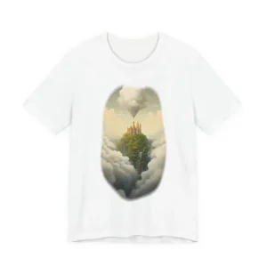 Castle on Floating Island Above Clouds T-Shirt