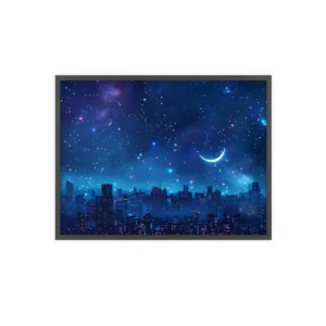 Starry Night City Skyline Framed Poster