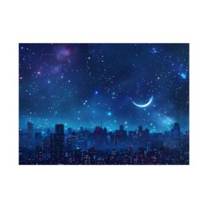 Starry Night City Skyline Poster