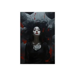 Woman with Dark Flowing Hair Metal Poster