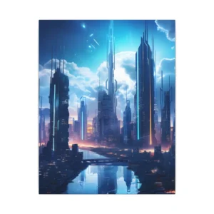 Futuristic City Waterfront Canvas Print